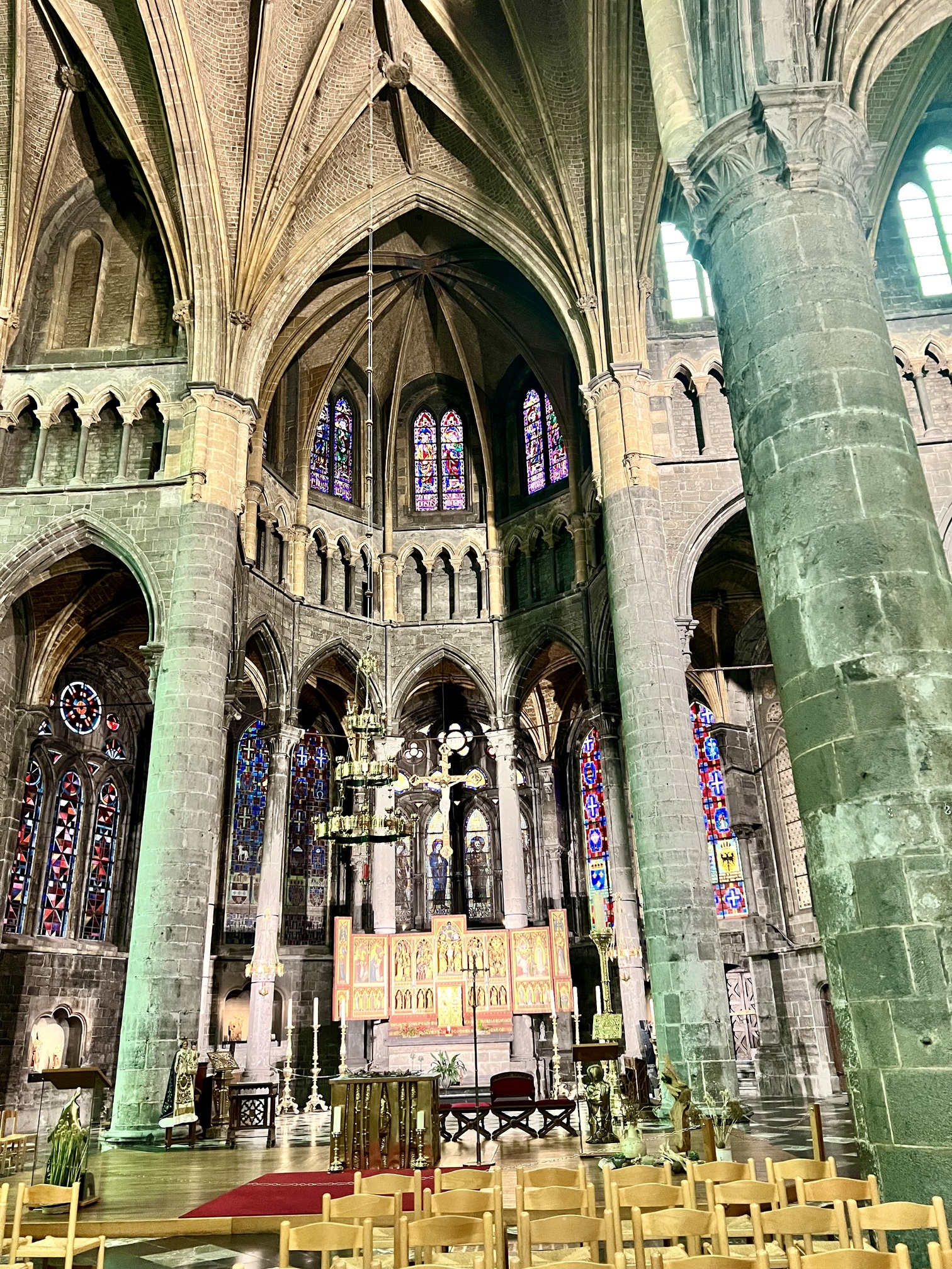 Enchanting view in Brussels, Belgium, with ornate medieval architecture and bustling activity, capturing the essence of Belgian heritage and culture; travel guide to Dinant