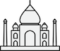 line art icon of Taj Mahal