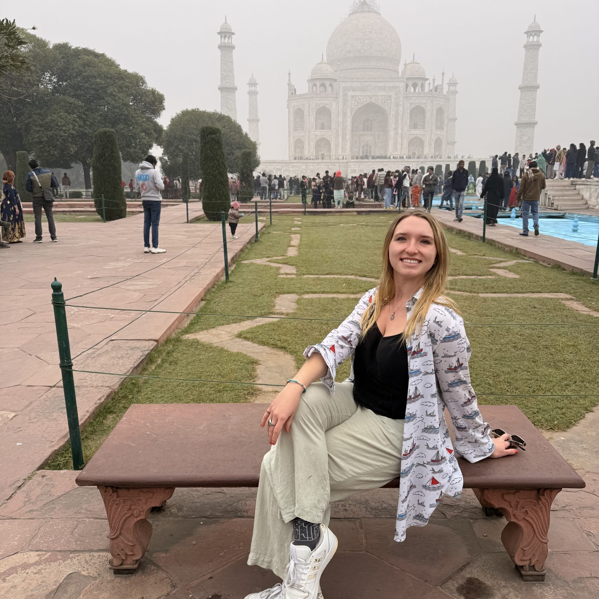 Taj Mahal in Agra reflected in the long pool at sunrise India travel guide